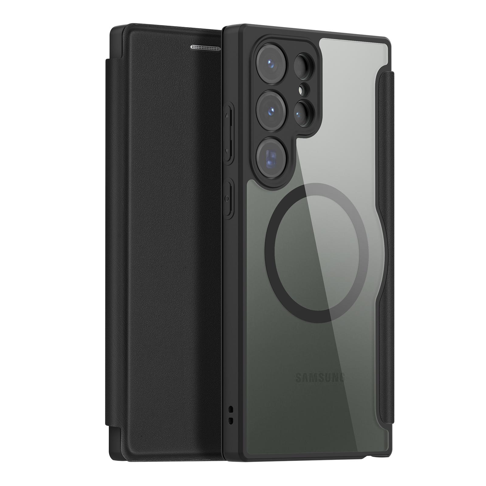 

For Samsung Galaxy S23 Ultra Leather Case DUX DUCIS Skin X Pro Series Flip Cover Compatible with MagSafe Black