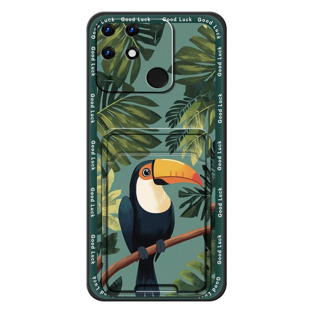 Card Slot Back Cover Phone Case For OPPO Realme Narzo 50A Protective Durable Dirt-resistant Cartoon TPU Shockproof Cute