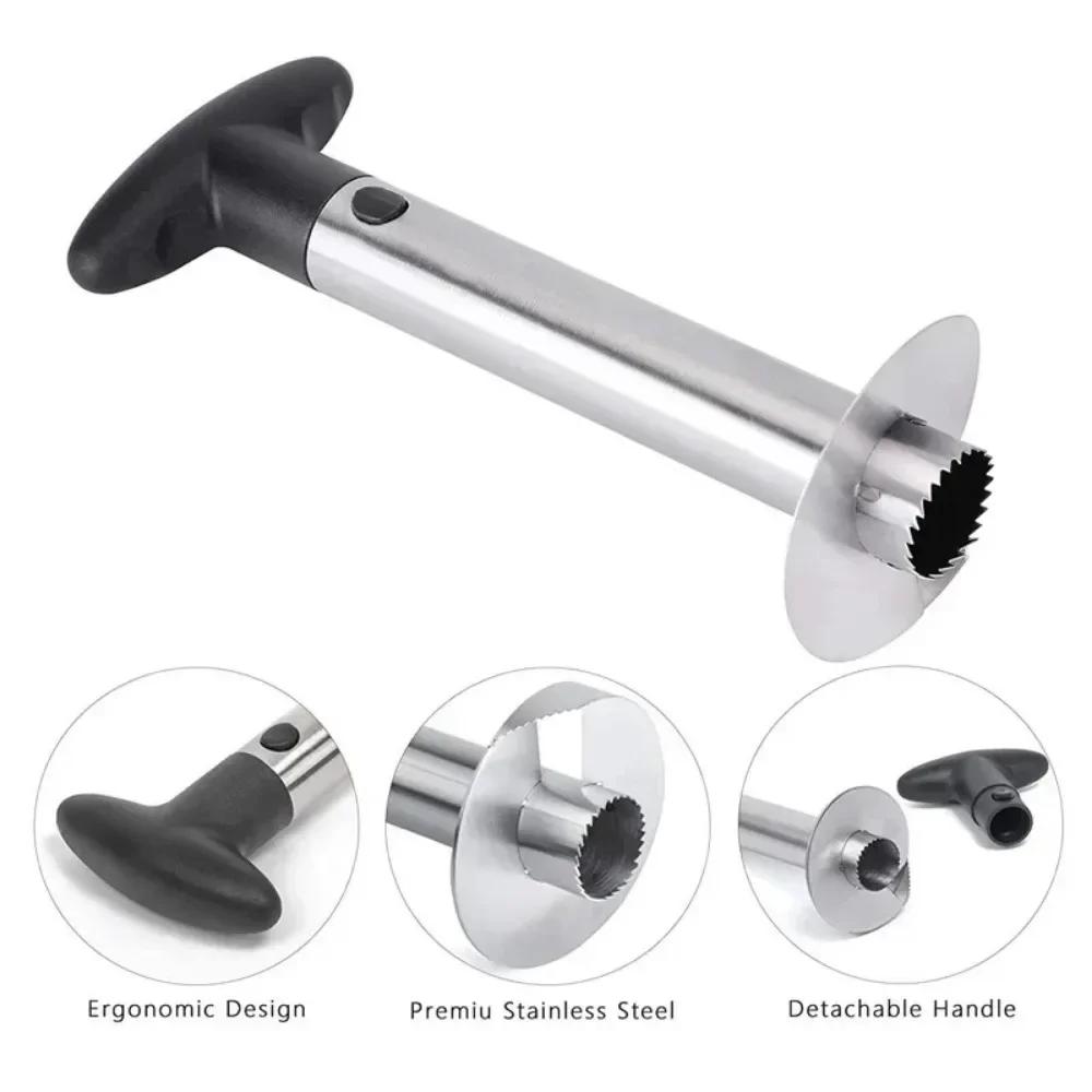 Stainless Steel Spiral Pineapple Peeler & Cutter - Easy To Use Professional Kitchen Tool for Perfect Slices