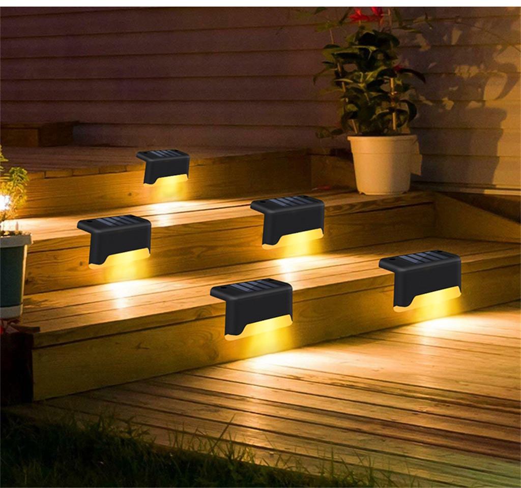 Solar Garden Light LED Staircase Fence Step Lighting Outdoor Waterproof Lamp