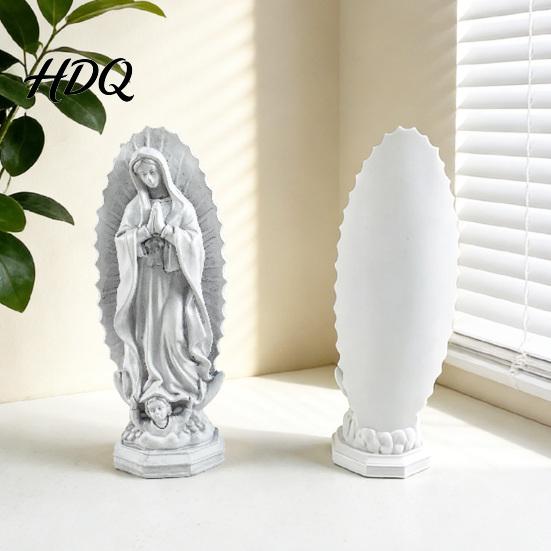 Handmade Retro Figurine Our Lady of Guadalupe Religious Statue Virgin Mary Figurine Resin Sculpture Small Statue for Entryway Inspirational
