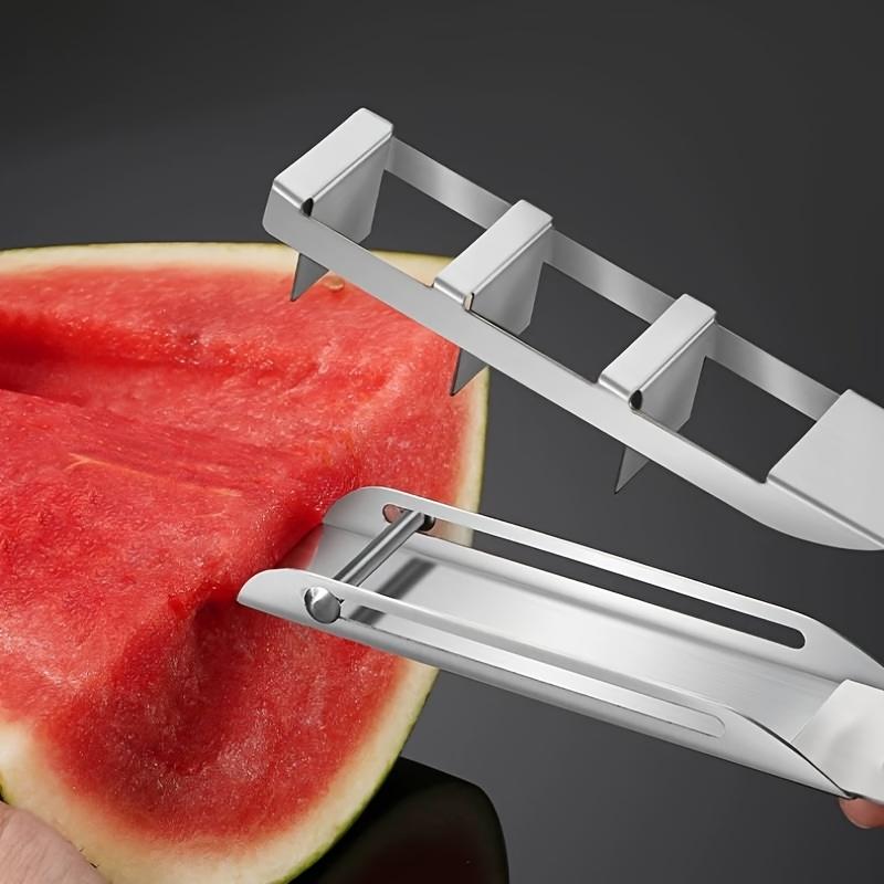 Stainless Steel Watermelon Slicer Cube , Manual Fruit Cutter with Easy Grip Handle, Durable Kitchen Tool for Quick , Effortless Watermelon Slicing
