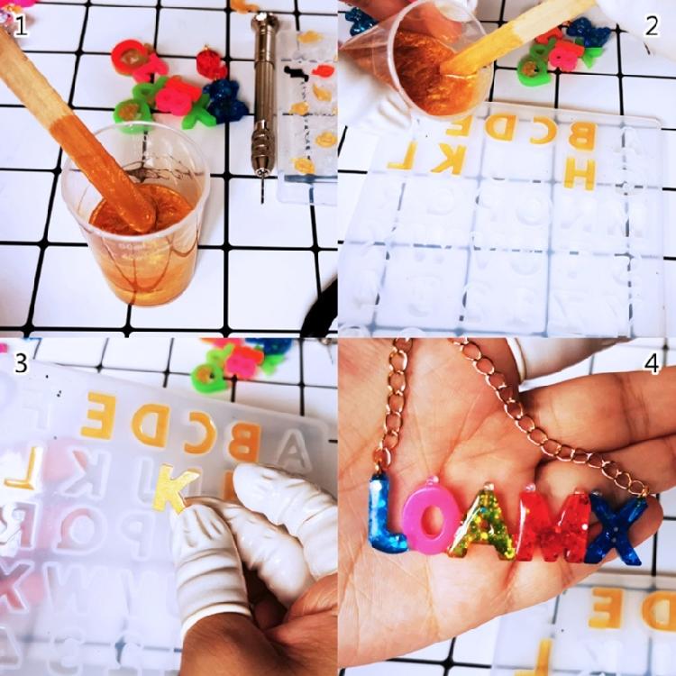 Alphabet Number Mold Crystal Epoxy Silicone Mold Keychain Multipurpose Mould