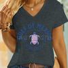 Gulf of Mexico Vneck Tee Turtle Gulf Coast Stay Salty Graphic T Shirts Women Unisex Mexico Beach Shirt Mexico Summer Casual Tops