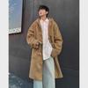 Pánský kabát z tlusté vlny v korejském stylu: Pohledný, Hřejivý, Špičkový, Volný, Ke kolenům pro Podzim/Zimu