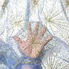 Firework Patterned Glitter Sequined Gold-embossed Fabric Suitable for Wedding Dresses Evening Gowns and Designer Clothing Fabric