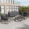Garden Furniture Set - - Modern - Grey Rope - 5 Pieces - Weather Resistant