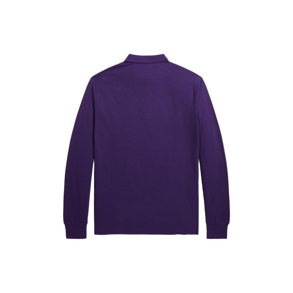 Polo Ralph Lauren FW23 Solid Color Logo Embroidered Casual Long Sleeve Polo Shirt Men Tops Purple MNPOKNI16823235-500