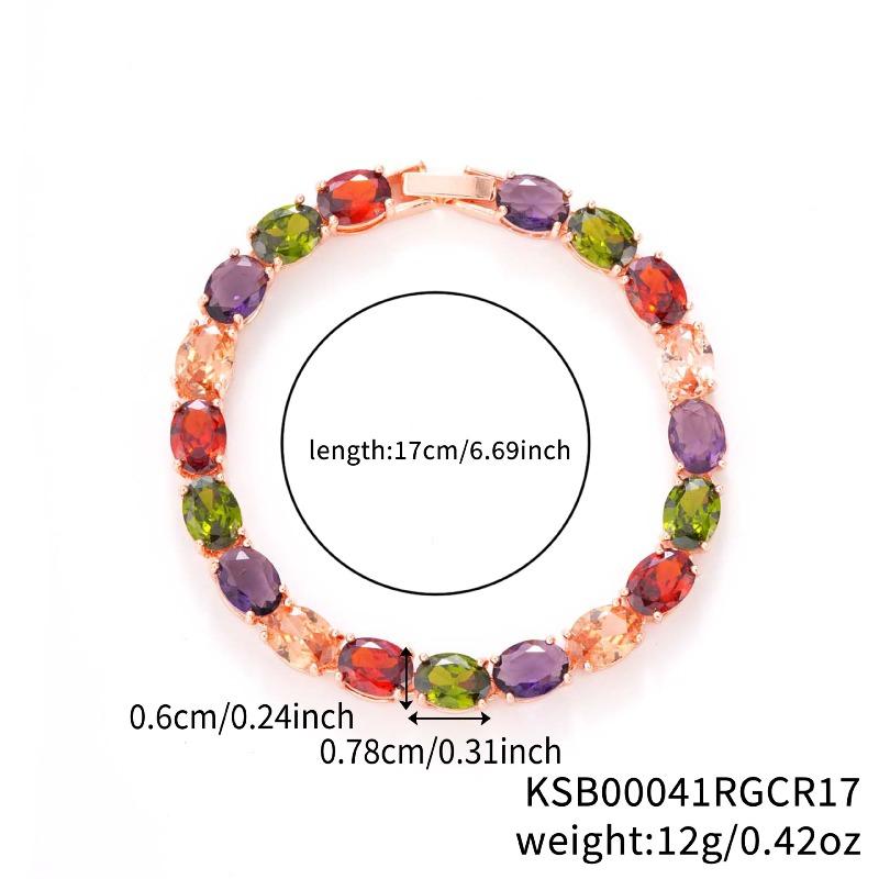 Meier Bracelet european and american copper jewelry crystal colorful bracelet rose gold colorful bracelet zircon bracelet