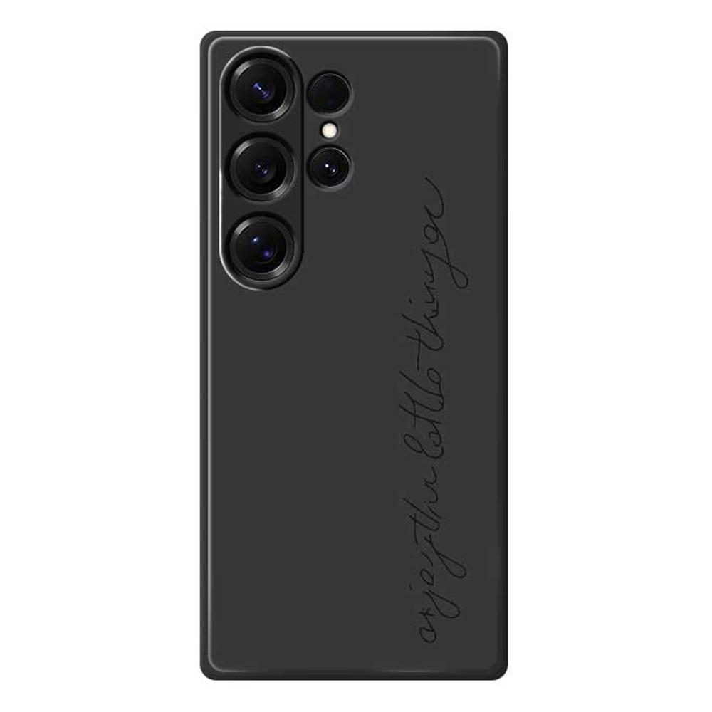 For Samsung Galaxy S25 Ultra Case WordArt Pattern Printing Straight Edge TPU Phone Back Cover