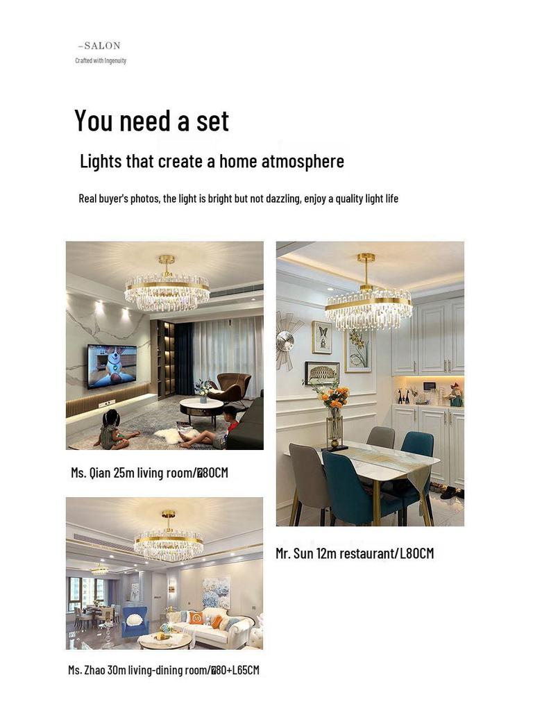 Luxury Modern Crystal Chandelier for Living Room, Lobby, Restaurant, or Bedroom - Italian Minimalist Design