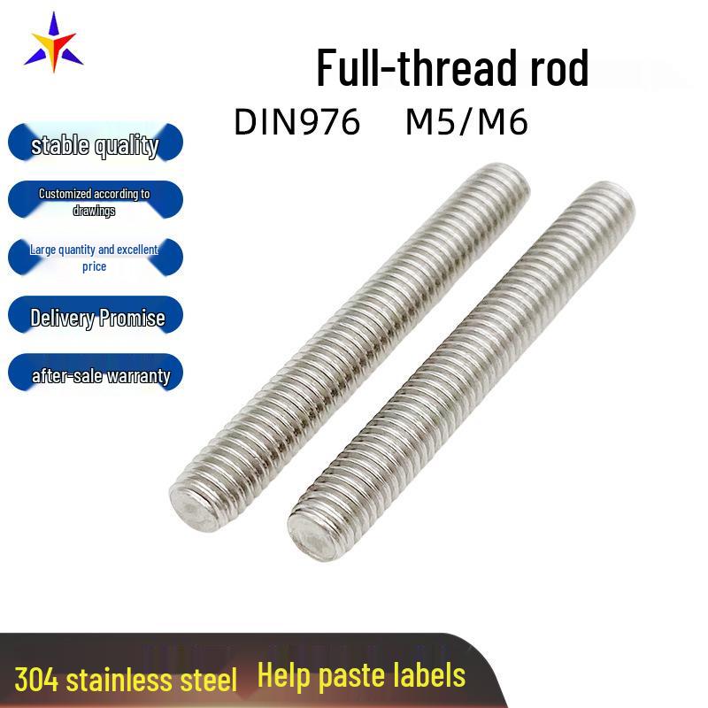304 Stainless Steel Full Thread Rods & Headless Bolts M4-M24