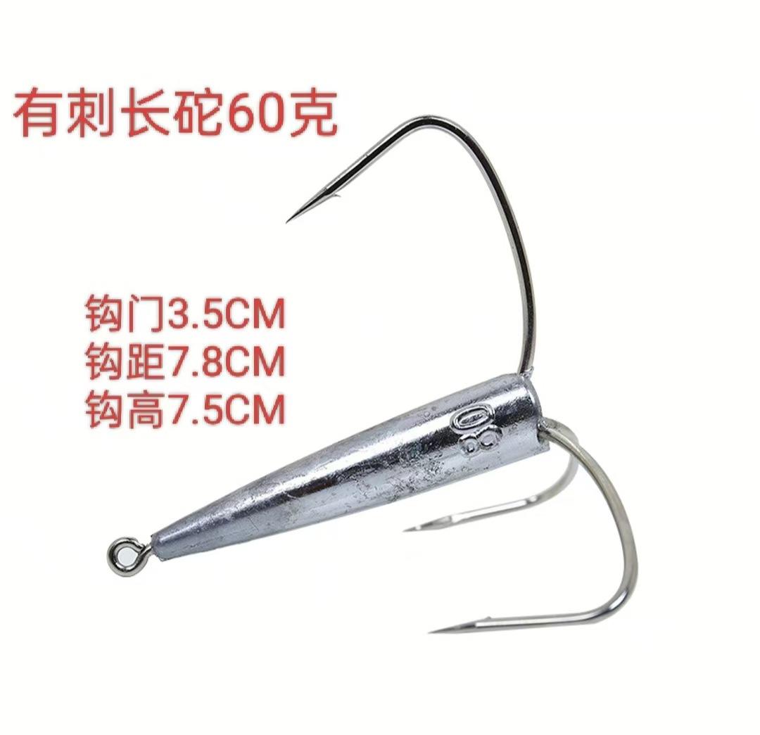 Anchor Hook With Round Tip And Barbed Hook Fishing Gear One Size серебряный
