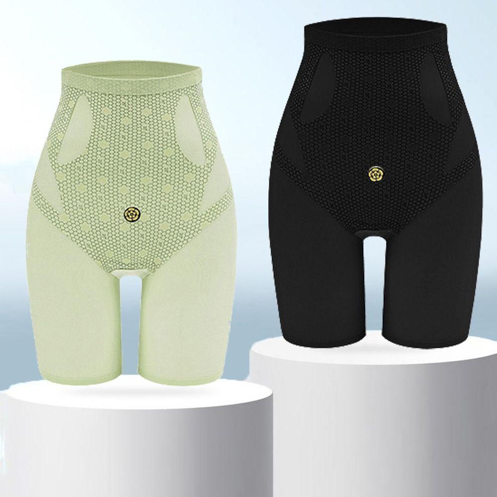 

High Waist Tummy Control Underwear Mesh Transparent Butt Lifting Briefs Slimming Shapewear Women XXL зелений