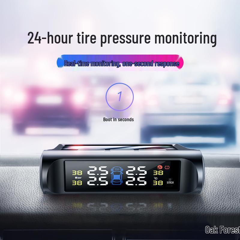 Solar-Powered Wireless Tire Pressure Monitor for Cars
