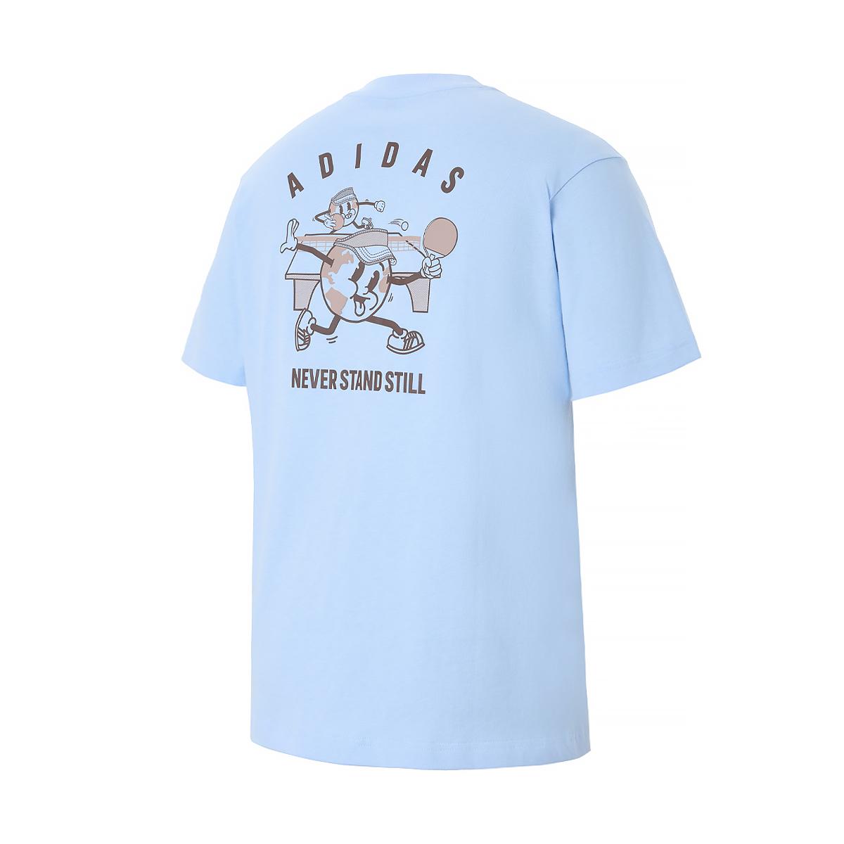 

Adidas Minimalist Pullover Comfortable Short Sleeve Nautical Round Neck T-Shirt Men T-Shirts Sky-Blue KB9468