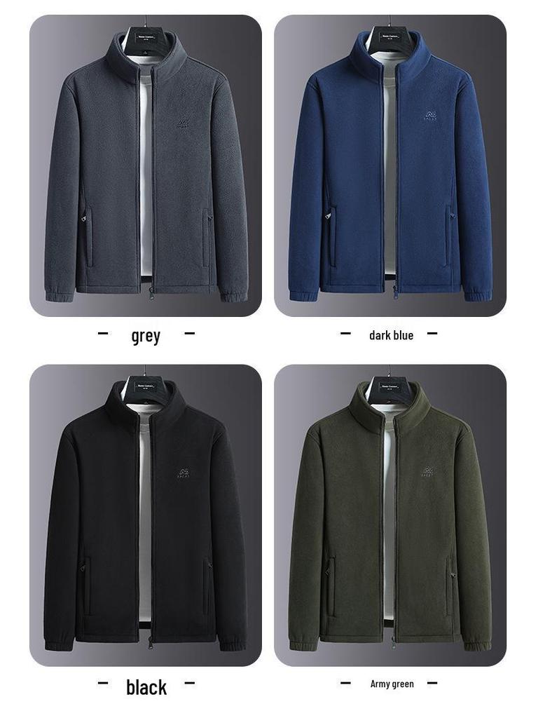 Men's Double-Sided Fleece Jacket - Autumn/Winter Thickened Sweatshirt for Dad