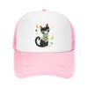 Playful Midnight Cat Star Illustrati Mesh Baseball Cap Casual Hat Outdoor  For Womens Unisex FeUnisex