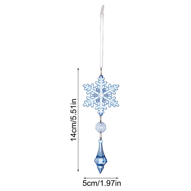 Snowflake Christmas Ornaments Acrylic Clear Pendant Festival Clear Snowflake Ornaments Hangable Decor Pendants For New Year Wall