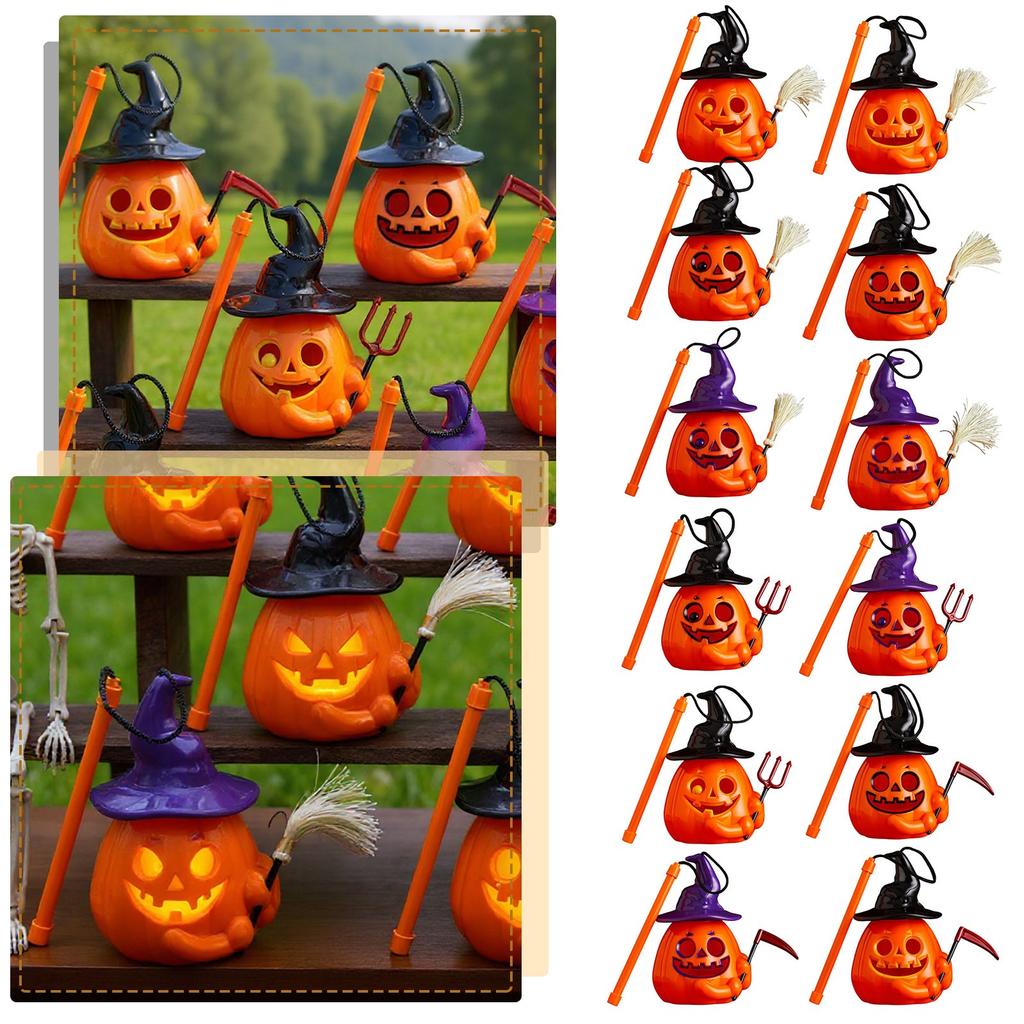 Halloween Portable Cushaw Lamp Bar KTV Nightclub Decoration Luminous Cushaw  Lamp Children's Expression Portable Lamp