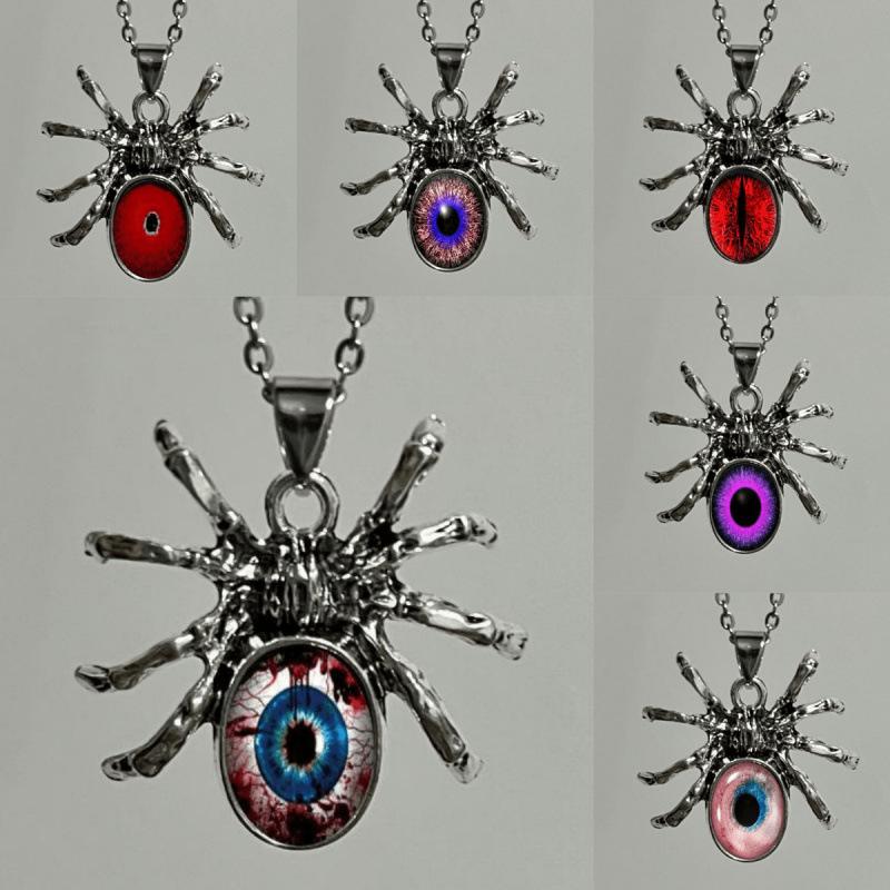Foreign Trade Gothic Halloween Spider Pendant Necklace