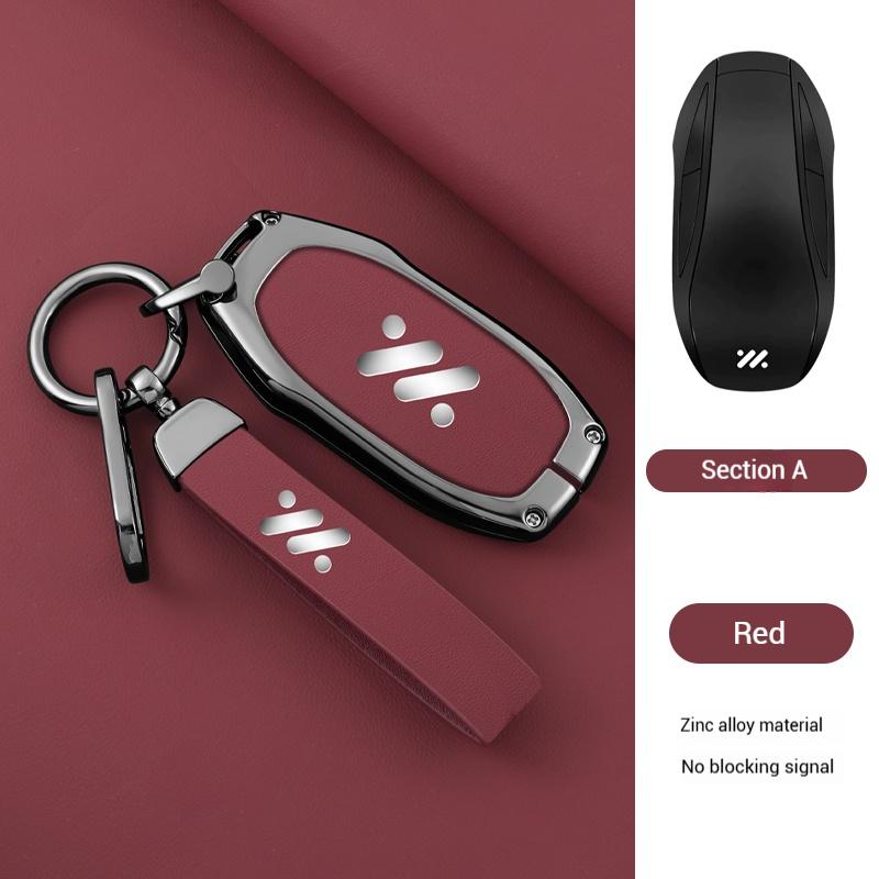 DCT4 Zinc Alloy Leather Key Case For IM LS6 MAX LS7 PRO L7 Dynamic Car Remote Protection Cover Bag Shell Keychain Accessories