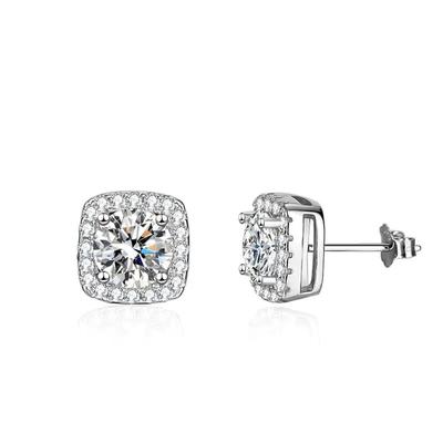 D Color VVS1 Moissanite Stud Earrings For Women 925 Sterling Silver Platinum Finish 2 GRA Certificates Moissanita Pass Diamond Tester