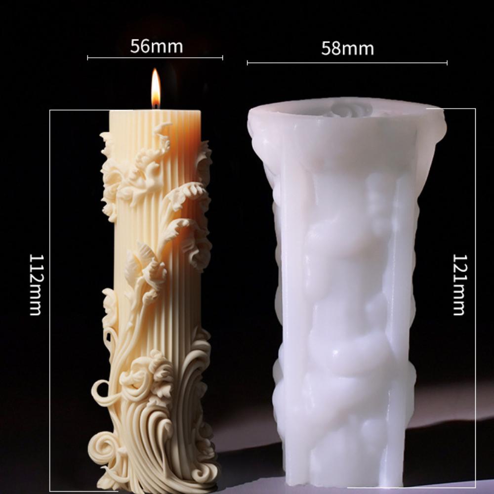 Cylindrical Aromatherapy Candle Mold Silicone Plaster Grinding Tool DIY Soap Mold  Home Decoration