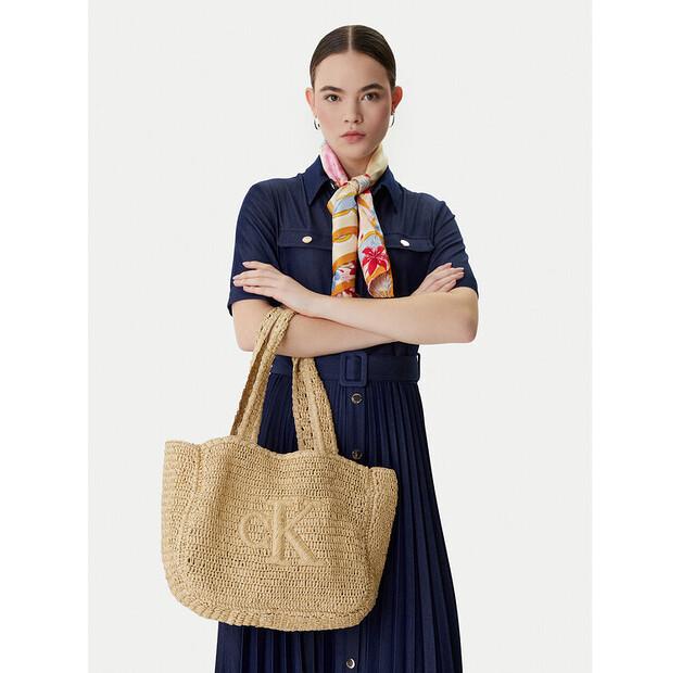 Сумка Calvin Klein Bold Ck Raffia Medium Tote One Size