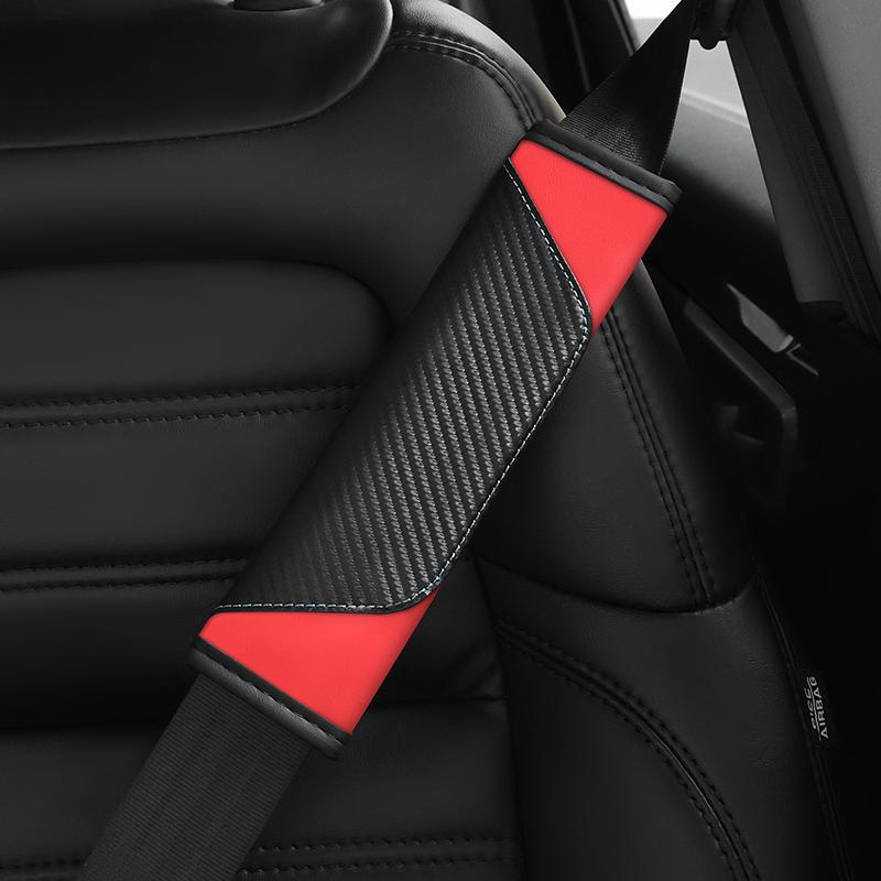 2Pcs Carbon Fiber Car Shoulder Pads Universal Car Shoulder Pad Cover Car Shoulder Belt Seat Pad Auto Interior Accessories
