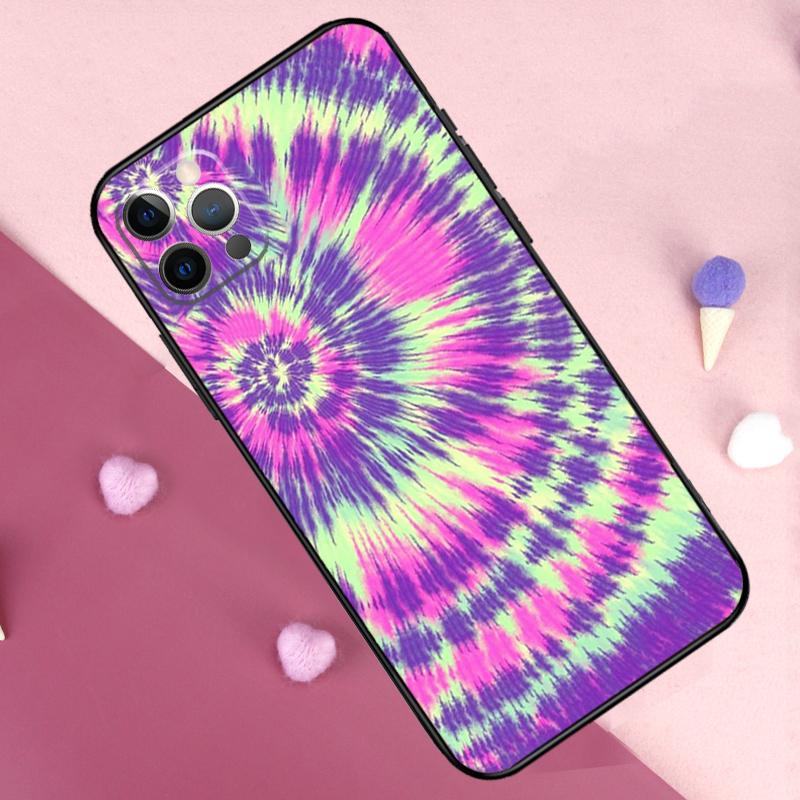 Rainbow Spiral Tie Dye Phone Case For iPhone 17 Pro Max 11 14 15 16 Pro Max Plus 13 12 Mini 16e 17 Air Back Cover