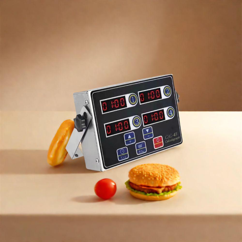 4/6/8 Channels LED Commercial Kitchen Timer Digital Screen Fried Chicken Timer Adjustable Volume Cooking Reminder Device