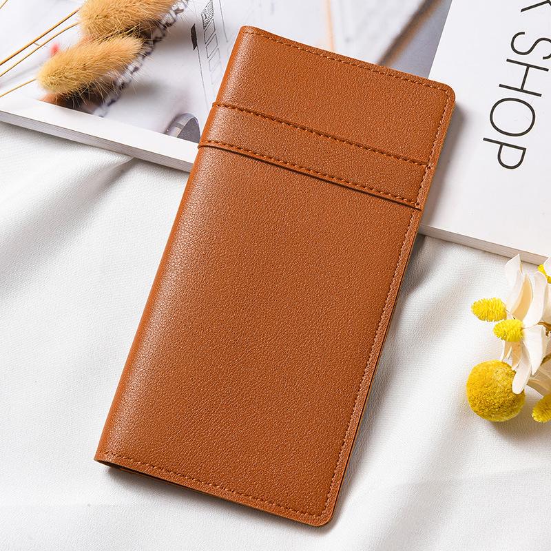 Stylish Ultra-thin Women's Leather Wallet with Buckle, Multiple Card Slots, Coin Purse, and Patchwork Design