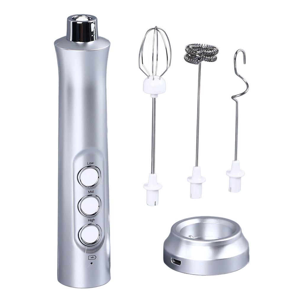 Handheld Milk Frother Foam Maker Powerful High Speed Rotation USB Rechargeable Whisk Drink Mixer
