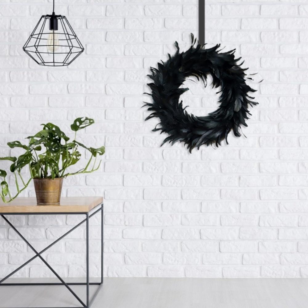 

Decor for Wall, Window, Door Halloween Wreaths Halloween Decor Hanging Ornament Feather Garland