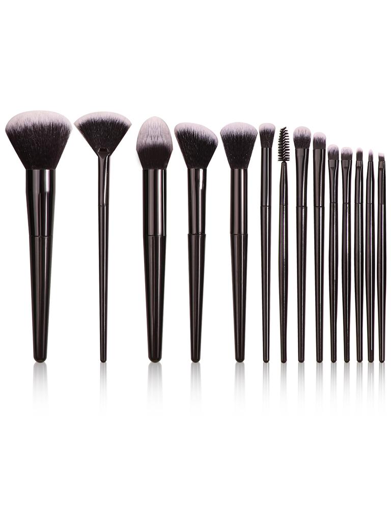Schwarzes Make-up-Pinsel-Set Professionell Superweiche Detailbürste Rougepinsel Foundation Concealer Lidschattenpinsel Damen Schönheitswerkzeug
