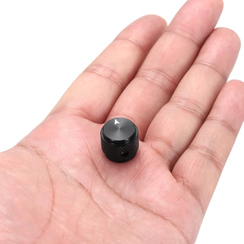 uxcell 4-Piece Aluminum Potentiometer Knob, 1/4" (6mm) ID x 5/8" (15mm) OD x 1/2" (13mm) Height, Universal Volume and Tone Control Knob for Guitar and