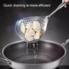 Large Colander Ergonomic Wooden Handle Large Capacity Quick Drain Triangular Holes Stainless Steel 304 Food Grade Large Slotted Spoon