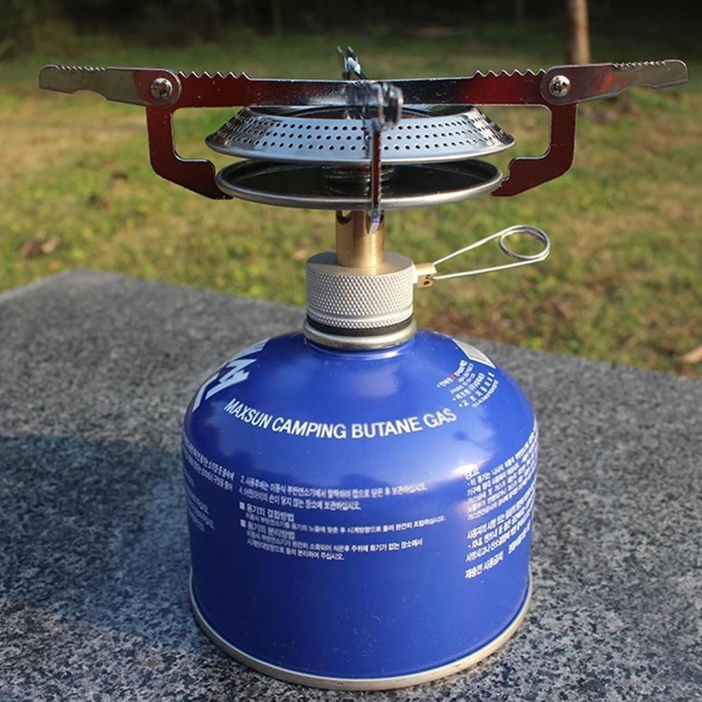 Windproof Outdoor Camping Gas Stove Portable Foldable Backpack Electronic Stove Head for Cooking Picnic Hiking Mountaineering Equipment