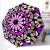 1pc Mandala Automatic Opening/Closing Umbrella with Operation & Windproof Canopy - Folding Design Yy260311058