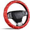 Cute Sparkly Black Car Steering Wheel Cover, Soft Breathable Anti-Slip PU Leather Steering Wheels Covers With Diamond Bling Rhinestone,Universal