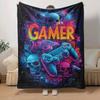 1 Stück Spielcontroller-Druck Leichte Flanelldecke, Bequeme und Warme Decke, für Camping Sofa Bett und Couch Büro, für Alle Jahreszeiten