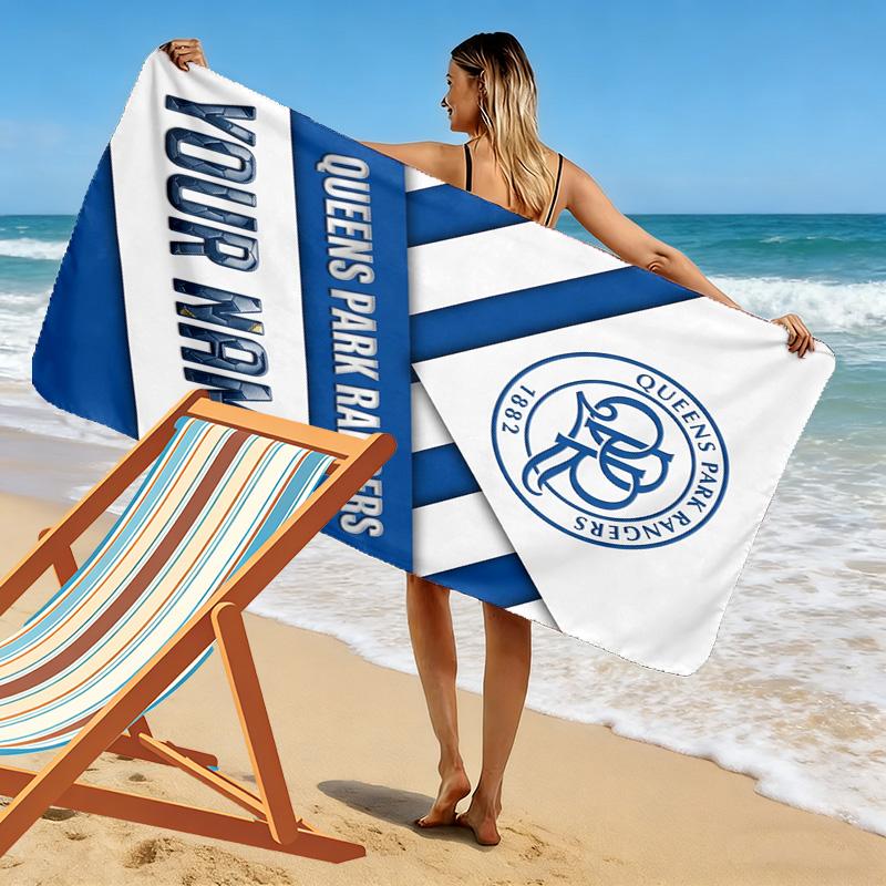 Name Custom Queens Park Rangers Print Beach Towel, Large Soft Quick Dry Towel for Beach Camping Swimming
