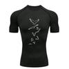 Mens Sports Training Fitness Compression Running Gym Workout T-Shirt Rashgard Tops Breathable Quick Dry Short Sleeve Tight Fit