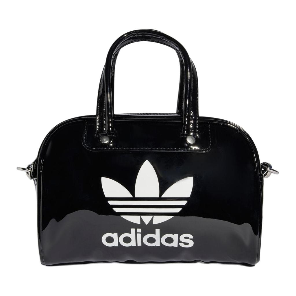 adidas Originals Adicolor Serie Verstellbarer Schultergurt Vorn Markenaufdruck Jelly Bowlingtasche Unisex Handtasche Schwarz Weiß IX7498