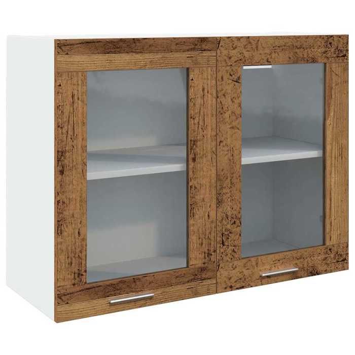 VidaXL Wall-Mounted Display Cabinet "Lyon" Old Wood 80 X 31 X 60 Cm Engineered Wood 856119