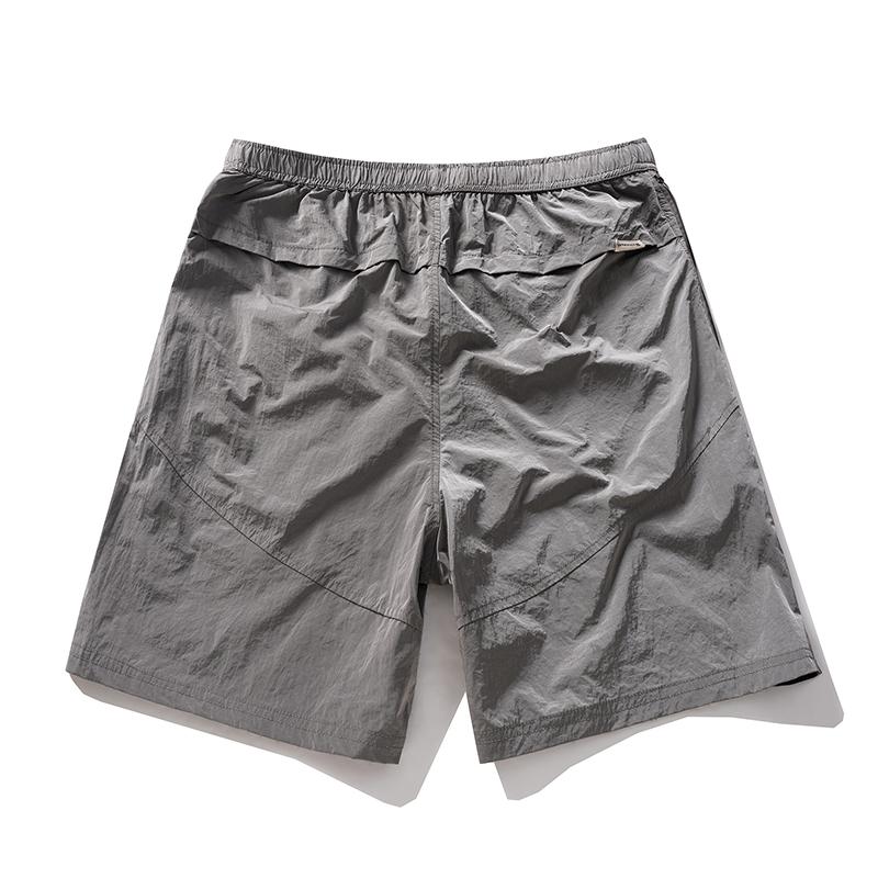 Men's Quick Dry Nylon Athletic Shorts – Contrast Side Panel Elastic Waist Sports Shorts for Outdoor & Streetwear