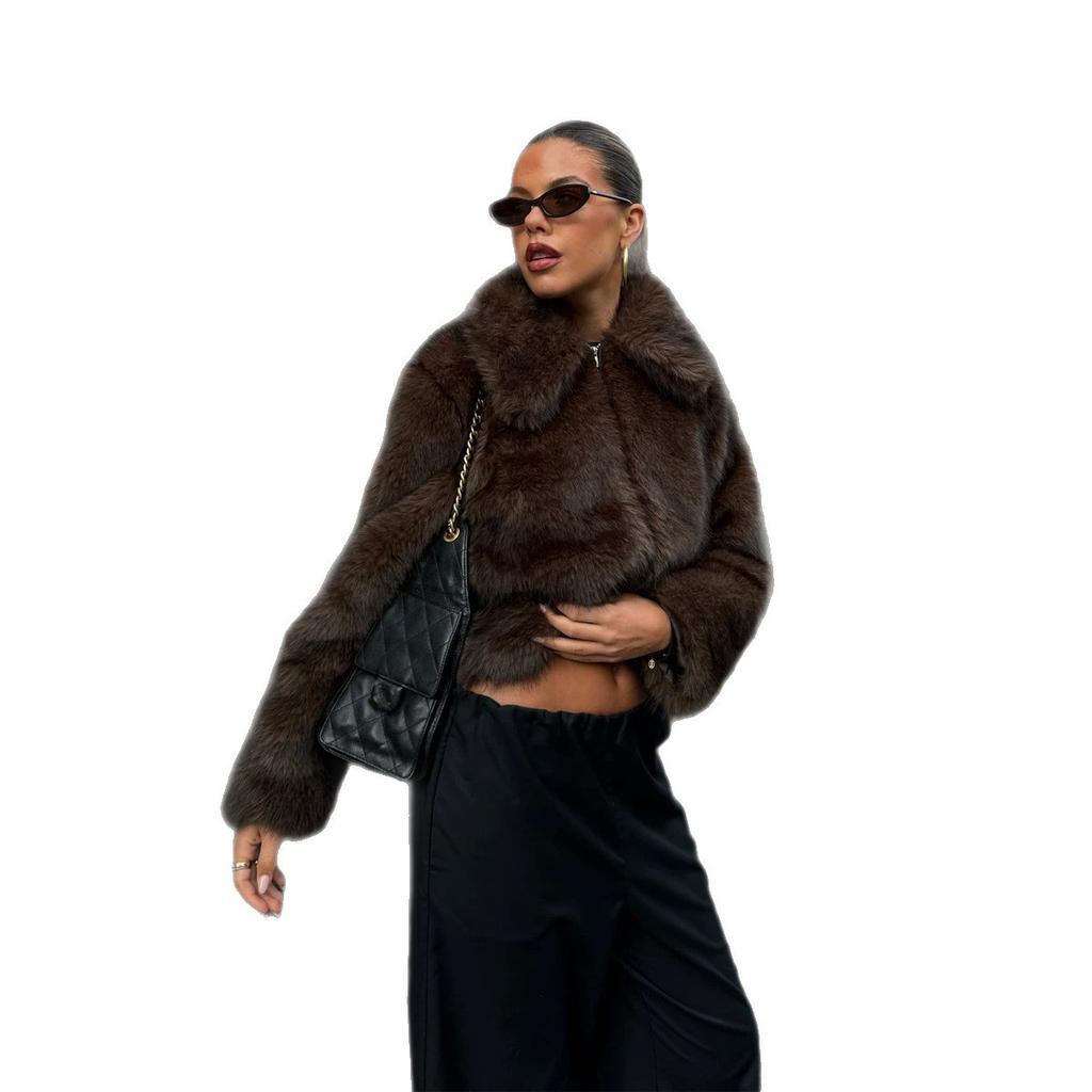 European and American winter imitation fox fur top fluffy jacket casual jacket environmentally friendly fur artificial fur coat women