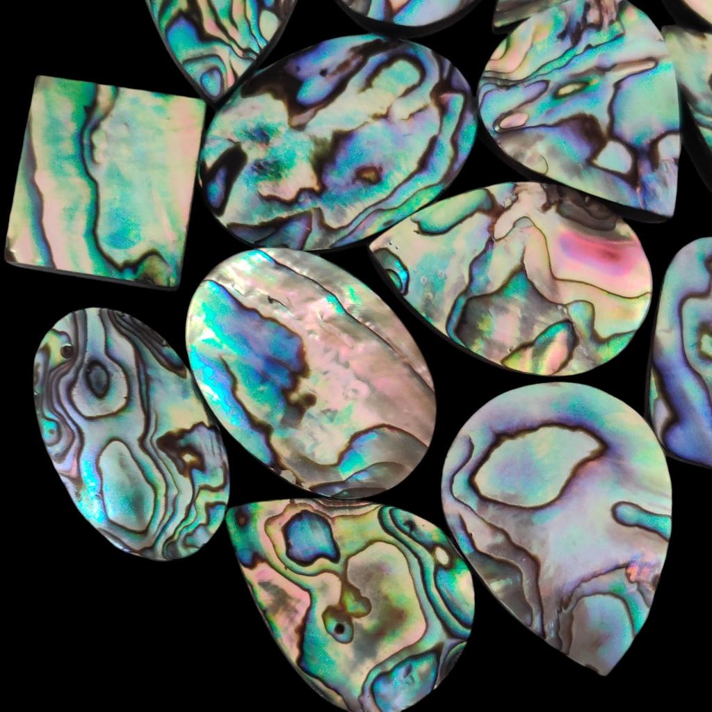 Polished Natural Abalone Shell, Abalone cabochon, Loose gemstone Lot, Healing Cabochon, Mix Shape Abalone Shell For Jewelry Making.