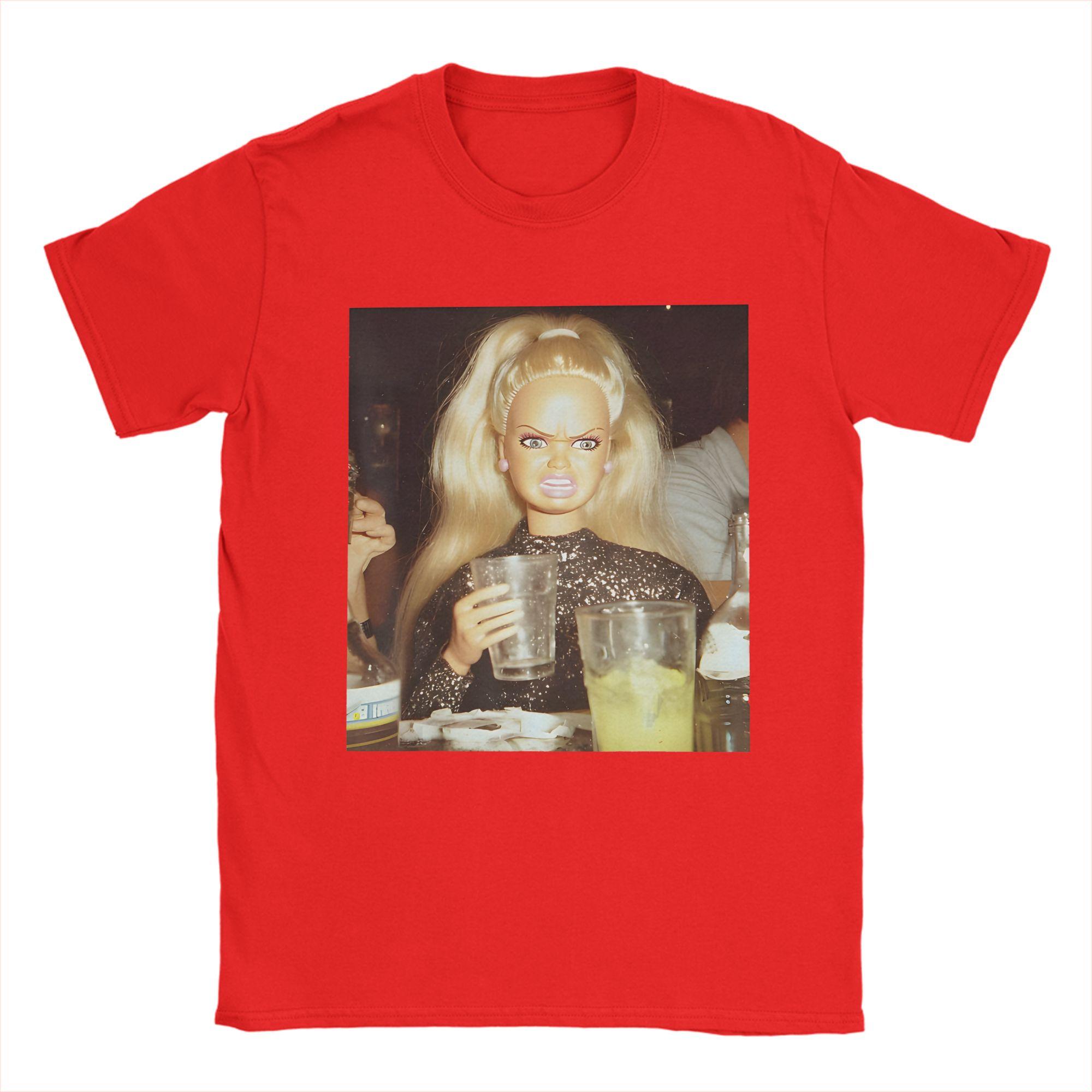 

Disgusted Doll Meme Face Cotton TShirt For Unisex Summer Streetwear TShirts Crew Neck Harajuku Tee Shirt Big Size Clothing S